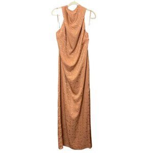 Fame & Partners‎ Halter Rose Print Halter Maxi Gown NWT